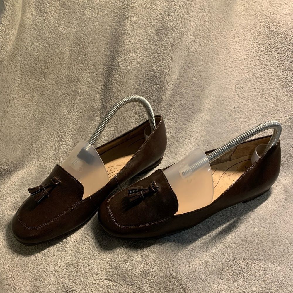 Life Stride Active Arch Memory Foam Soft System Brown Flat Toe Size 7.5